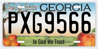 GA license plate PXG9566