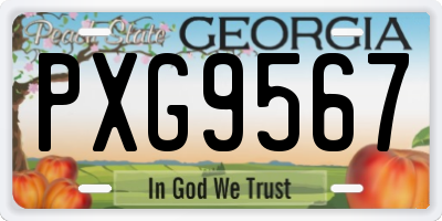 GA license plate PXG9567