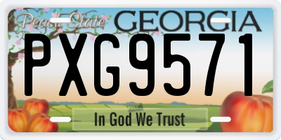 GA license plate PXG9571