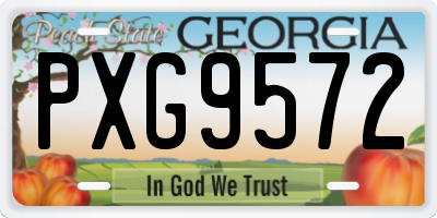 GA license plate PXG9572
