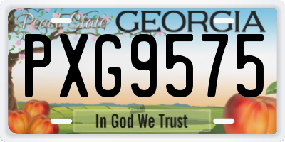 GA license plate PXG9575