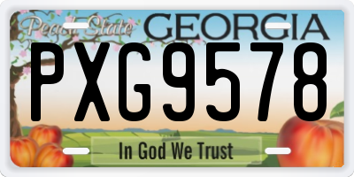 GA license plate PXG9578