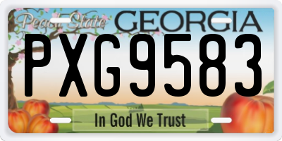GA license plate PXG9583