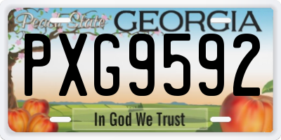 GA license plate PXG9592