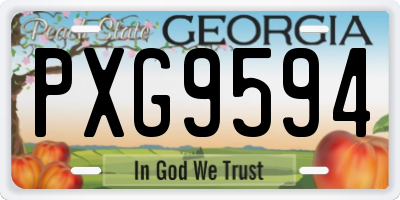 GA license plate PXG9594