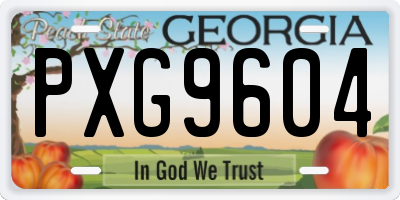 GA license plate PXG9604