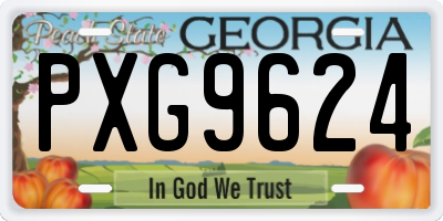 GA license plate PXG9624