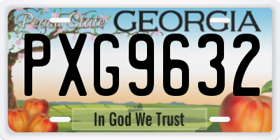 GA license plate PXG9632