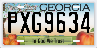 GA license plate PXG9634