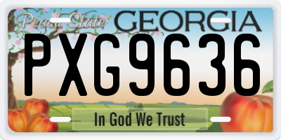 GA license plate PXG9636