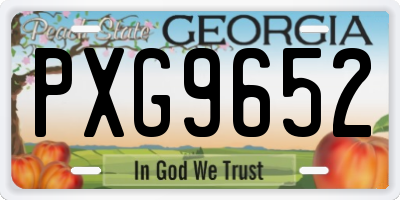 GA license plate PXG9652