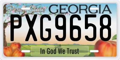 GA license plate PXG9658