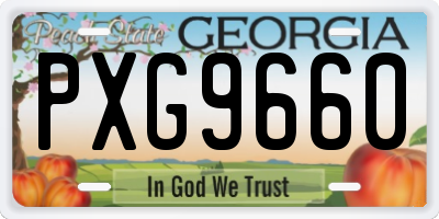GA license plate PXG9660
