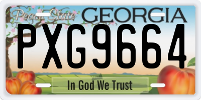 GA license plate PXG9664