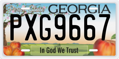 GA license plate PXG9667