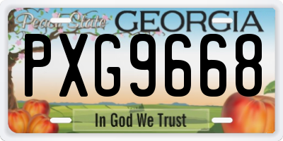 GA license plate PXG9668