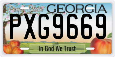 GA license plate PXG9669