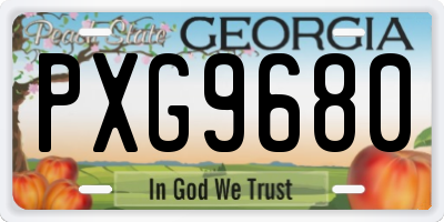 GA license plate PXG9680