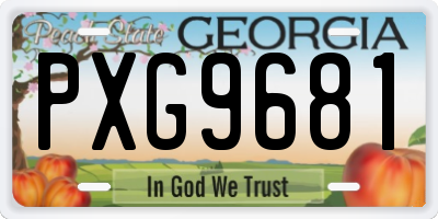 GA license plate PXG9681