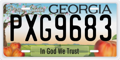 GA license plate PXG9683