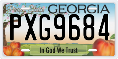 GA license plate PXG9684