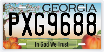 GA license plate PXG9688