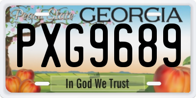 GA license plate PXG9689