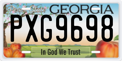GA license plate PXG9698