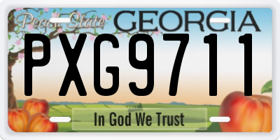 GA license plate PXG9711