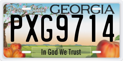 GA license plate PXG9714