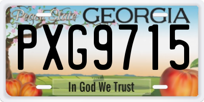 GA license plate PXG9715