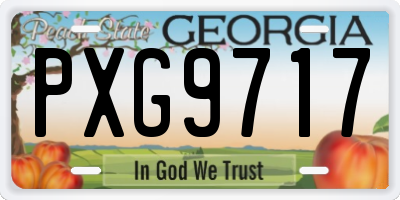 GA license plate PXG9717
