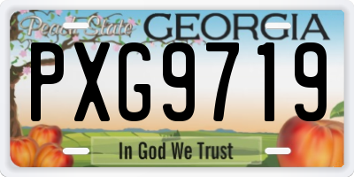GA license plate PXG9719