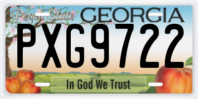 GA license plate PXG9722