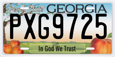 GA license plate PXG9725