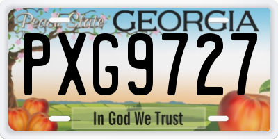GA license plate PXG9727