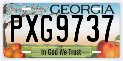 GA license plate PXG9737