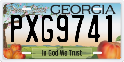 GA license plate PXG9741