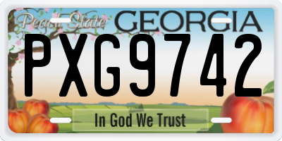 GA license plate PXG9742