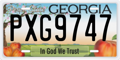 GA license plate PXG9747