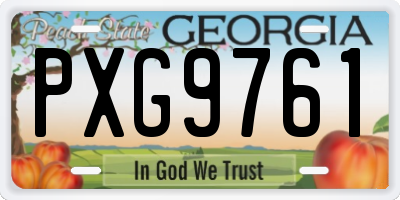 GA license plate PXG9761