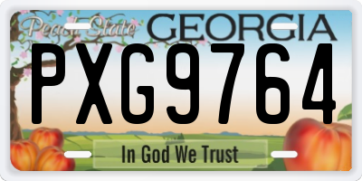 GA license plate PXG9764