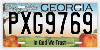 GA license plate PXG9769