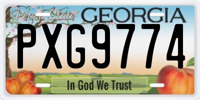 GA license plate PXG9774