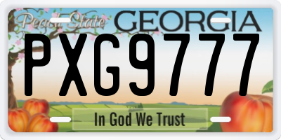 GA license plate PXG9777