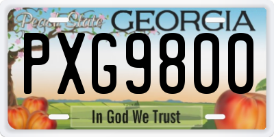 GA license plate PXG9800