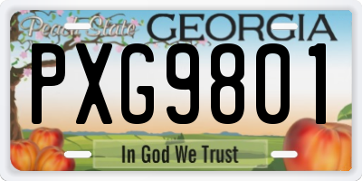 GA license plate PXG9801