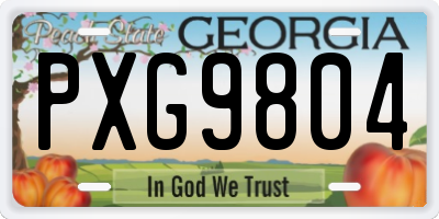 GA license plate PXG9804
