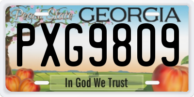 GA license plate PXG9809
