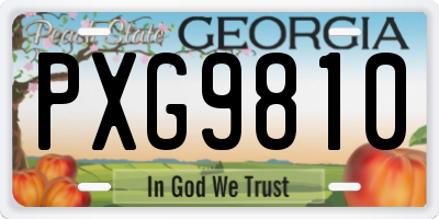 GA license plate PXG9810